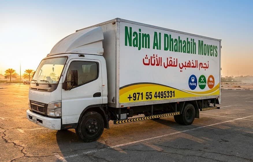 Moving truck of Najm Al Dhahabih Movers LLC in Dubai